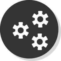 Setting Glyph Grey Circle Icon vector