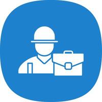 Worker Glyph Curve Icon vector
