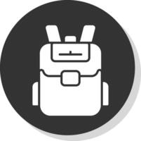 Backpack Glyph Grey Circle Icon vector