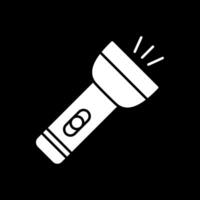 Flashlight Glyph Inverted Icon vector
