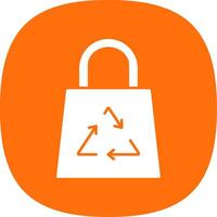 Recycle Bag Glyph Curve Icon vector