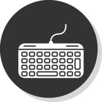 teclado glifo gris circulo icono vector