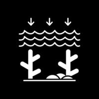 Ocean Acidity Glyph Inverted Icon vector