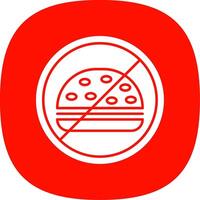 No Food Glyph Curve Icon vector