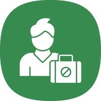 Unemployed Glyph Curve Icon vector
