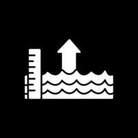 Sea Level Rise Glyph Inverted Icon vector