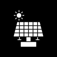 Solar Panel Glyph Inverted Icon vector