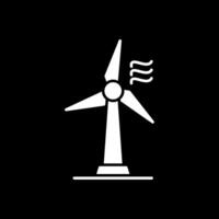 Wind Turbine Glyph Inverted Icon vector