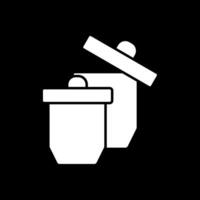 Crucible Glyph Inverted Icon vector