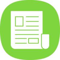 Article Glyph Curve Icon vector