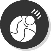 Meteor Glyph Grey Circle Icon vector