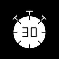 Half Time Glyph Inverted Icon vector