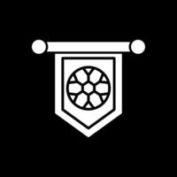 Football Banner Glyph Inverted Icon vector
