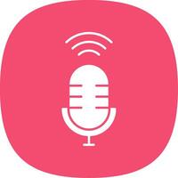 Voice Assistant Glyph Curve Icon vector