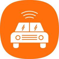 Autonomous Car Glyph Curve Icon vector
