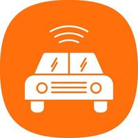 Autonomous Car Glyph Curve Icon vector