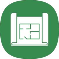 Blue Print Glyph Curve Icon vector