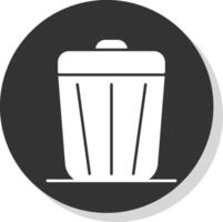 Trash Glyph Grey Circle Icon vector