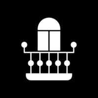 Balcony Glyph Inverted Icon vector