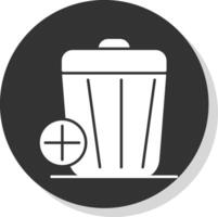 Trash Glyph Grey Circle Icon vector