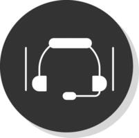 Headset Glyph Grey Circle Icon vector