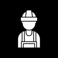 Builder Glyph Inverted Icon vector