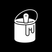 Tin with Paint Glyph Inverted Icon vector