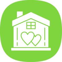 Sweet Home Glyph Curve Icon vector