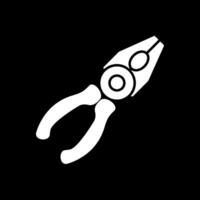 Pliers Flat Glyph Inverted Icon vector