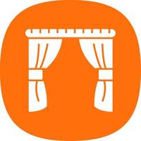 Curtains Glyph Curve Icon vector