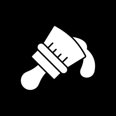 Paint Brush Glyph Inverted Icon