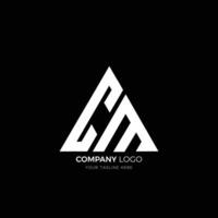 CM letter triangle shape logo vector