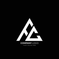 FC letter triangle shape logo vector