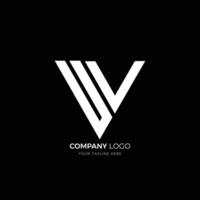 UV letter triangle shape logo vector