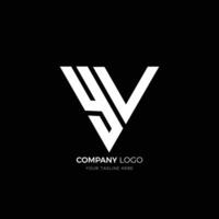 YV letter triangle shape logo vector