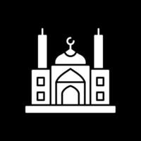 Mosque Glyph Inverted Icon vector