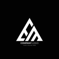 EM letter triangle shape logo vector