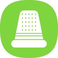 Thimble Glyph Curve Icon vector