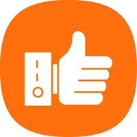 Thumb Up Glyph Curve Icon vector