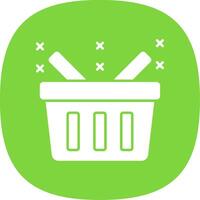 Basket Glyph Curve Icon vector