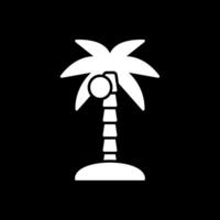 icono de glifo de árbol de coco invertido vector