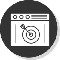 Target Glyph Grey Circle Icon vector