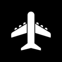 Plane Glyph Inverted Icon vector