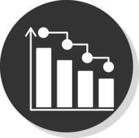 Bar Chart Glyph Grey Circle Icon vector