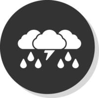 Storm Glyph Grey Circle Icon vector