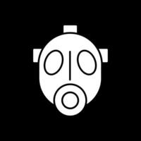 Gas Mask Glyph Inverted Icon vector