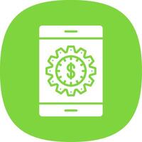 Online Business Glyph Curve Icon vector