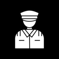 Pilot Glyph Inverted Icon vector