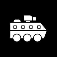 Armoured Van Glyph Inverted Icon vector