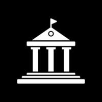 Government Building Glyph Inverted Icon vector